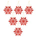 Christmas Tree Decoration Hanging Glitter Snowflake  18.3x10.2x1cm Red