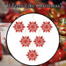 Christmas Tree Decoration Hanging Glitter Snowflake 18. 3x10. 2x1cm Red