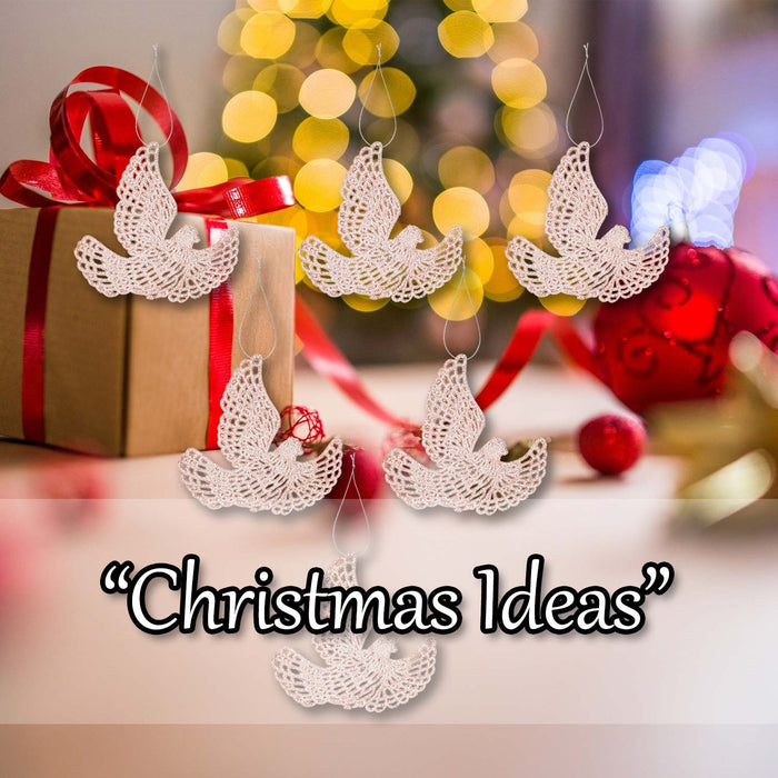 Christmas Tree Decoration Hanging Glitter Dove 6 20x11. Rose Gold