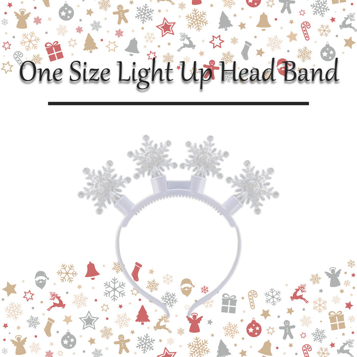 Christmas Headband Light Up Snowflake Dress up X 1 One Size  Snowflake