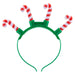 Christmas Candy Cane Light Up Head Band 21cm x 23cm Green X 1