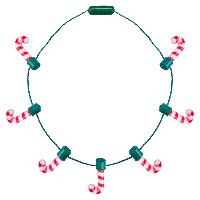 Christmas Necklace Light Up Candy Cane One Size