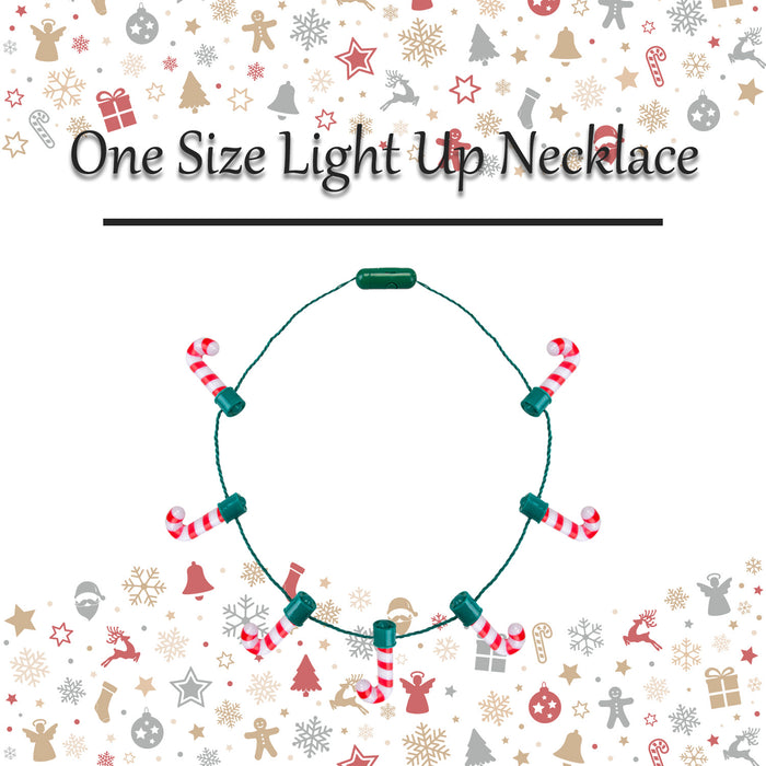 Christmas Necklace Light Up Candy Cane One Size
