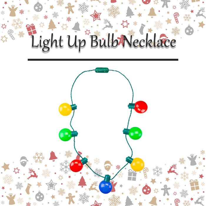 Christmas Necklace Led Light Up Bulb Necklace X 1 One Size  Multicoloured