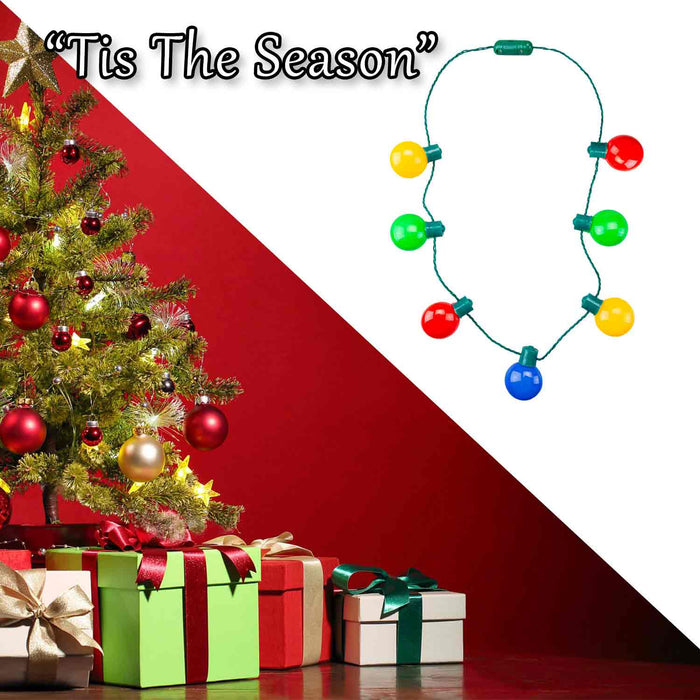 Christmas Necklace Led Light Up Bulb Necklace X 1 One Size Multicoloured