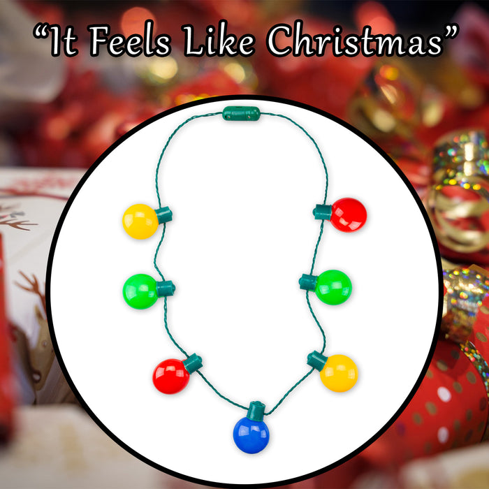 Christmas Necklace Led Light Up Bulb Necklace X 1 One Size Multicoloured
