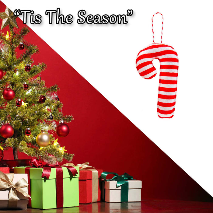 Christmas Tree Decoration Hanging Fabric Candy Cane X 1 12. 5cm Candy Cane