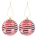 Christmas Bauble Decoration Hanging Tree X 2 2 piece 6.5cm Bauble Set Red