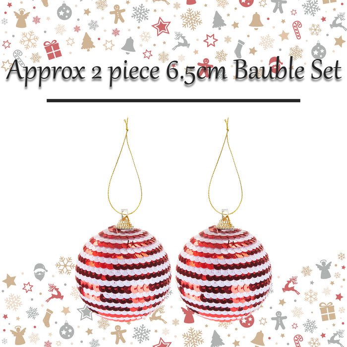 Christmas Bauble Decoration Hanging Tree 2 2 piece 6. Set Red