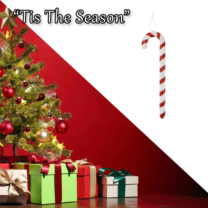 Christmas Tree Decoration Glitter Candy Cane Ornament X 1 40cm Candy Cane 40cm