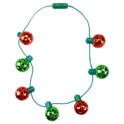 Christmas Light Up Necklace Bauble Decoration One Size Red