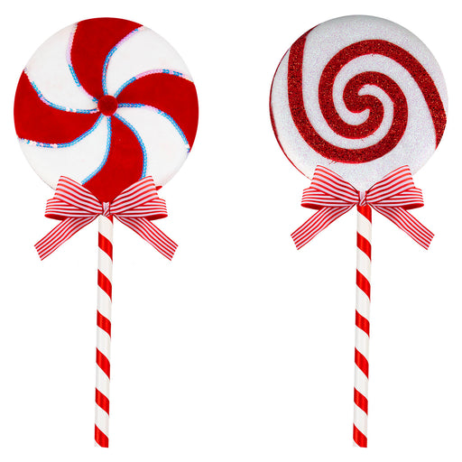 Christmas Decoration Candy Cane Lollipop Varied Designs Red, White