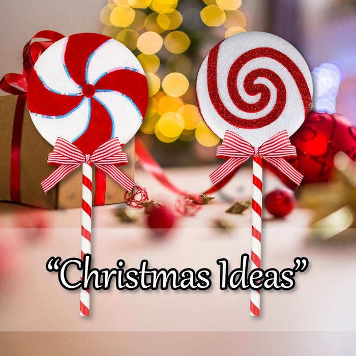Christmas Decoration Candy Cane Lollipop Varied Designs Red, White