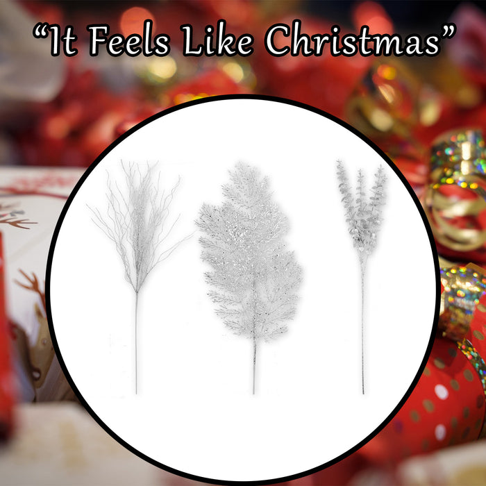 Christmas Decoration pick Varied Designs 75. 2 x 30. 2 x 11. 5cm Silver x 1 Pick