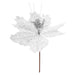 Glitter Flower Picks Christmas Decoration Ornament X 1 28cm White