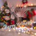 Glitter Spruce Leaf Xmas Assorted Designs Rose Gold