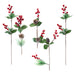 Christmas Cone Berry Picks Decoration 4 Varied Designs X 1 58cm Red, Green