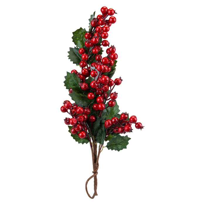 Berry Holly Drop Stem Christmas Decoration X 1 42cm Red