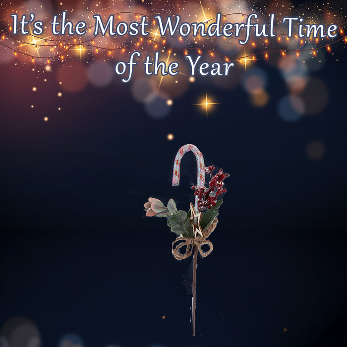 Red Berry Candy Pick With Hang Tag Christmas Decoration Ornament