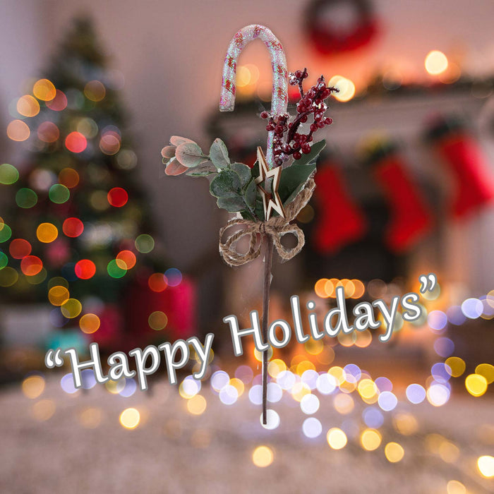 Red Berry Candy Pick With Hang Tag Christmas Decoration Ornament