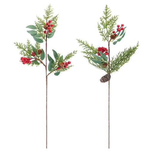 Berry Pine Spray Christmas Decoration 2 Varied Designs X 1 67cm Red