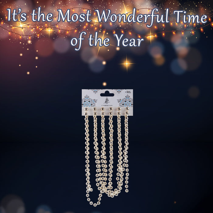 2. 7M Bead Chain Christmas Decoration Metre Champagne