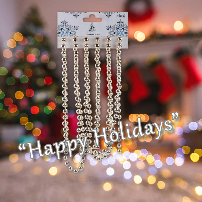 2. 7M Bead Chain Christmas Decoration Metre Champagne