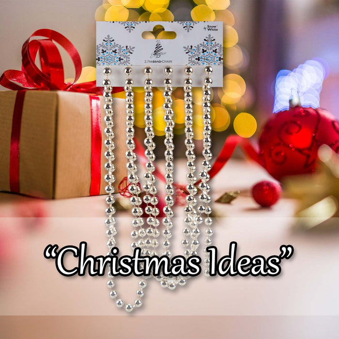 2. 7M Bead Chain Christmas Decoration X 1 2. 7 Metre Bead Chain Champagne
