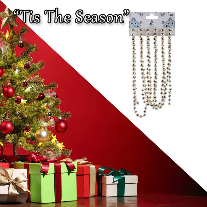 2. 7M Bead Chain Christmas Decoration X 1 2. 7 Metre Bead Chain Champagne