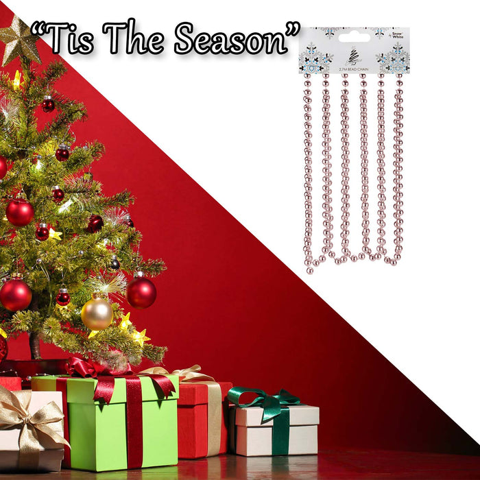 Christmas Decoration 2. 7M Bead Chain X 1 2. 7 Metre Bead Chain Rose Gold