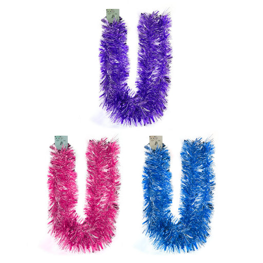 Christmas Tinsel Decoration Xmas Tree X  2 Metres Pink Purple Turquoise