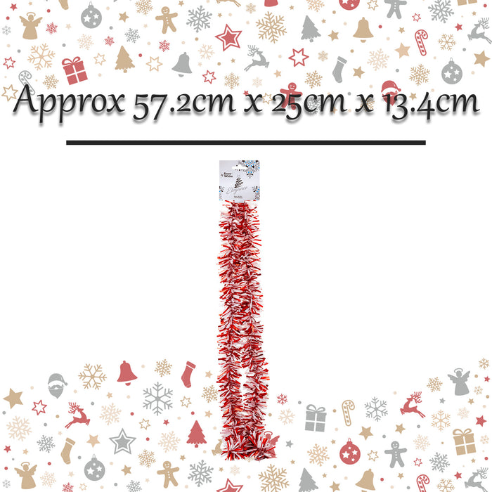 Christmas Decoration Tinsel Candy Red White