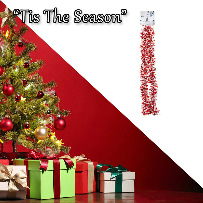 Christmas Decoration Tinsel Candy X 1 57. 2cm x 25cm x 13. 4cm Red White