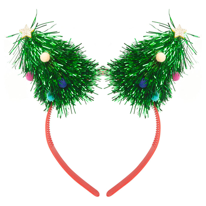 Christmas Headband Tinsel Trees One Size Green Tree