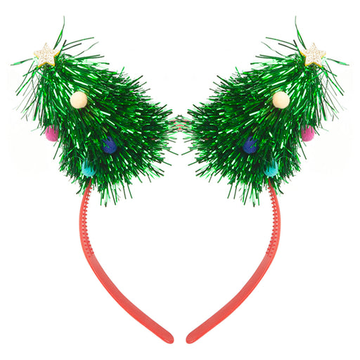 Christmas Headband Tinsel Trees Headband X 1 One Size Headband Green Tree