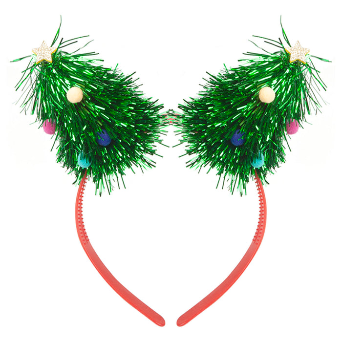 Christmas Headband Tinsel Trees Headband X 1 One Size Headband Green Tree