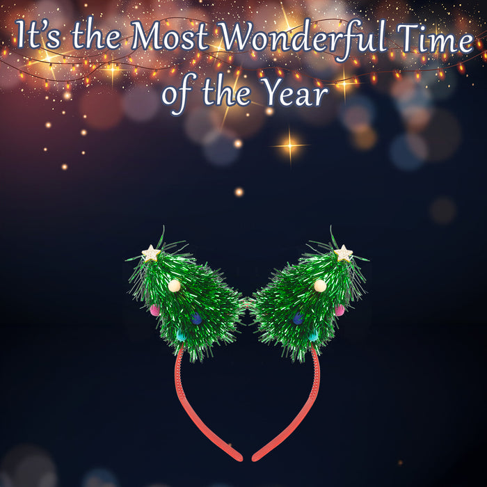 Christmas Headband Tinsel Trees One Size Green Tree