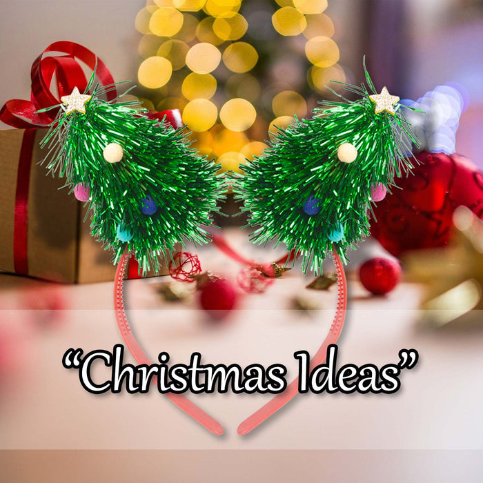 Christmas Headband Tinsel Trees One Size Green Tree