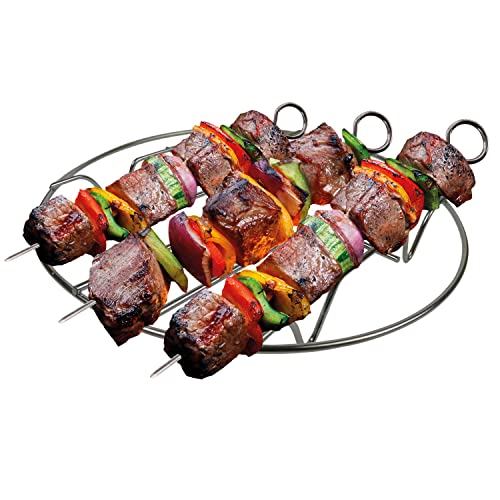 Air Fryer Rack With 3 Skewers - Air Fryer Accessory- Silver