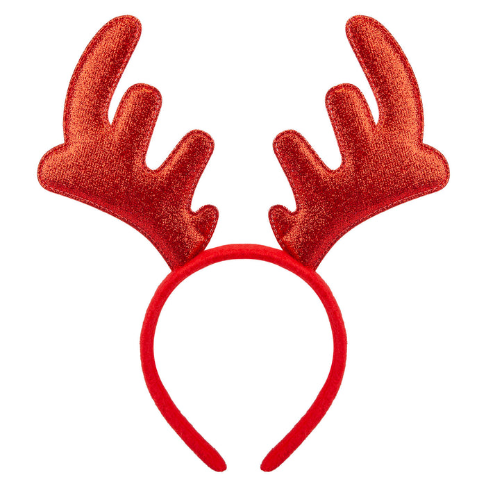 Christmas Antlers Decoration Antlers X 1 25.5cm x 22.6cm x 1.4cm Red Sparkle