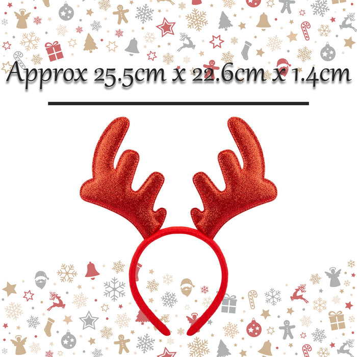 Christmas Antlers Decoration Antlers X 1 25.5cm x 22.6cm x 1.4cm Red Sparkle