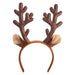 Christmas Headband Reindeer Glitter Antlers With Ears X 1 28cm x 19cm Brown