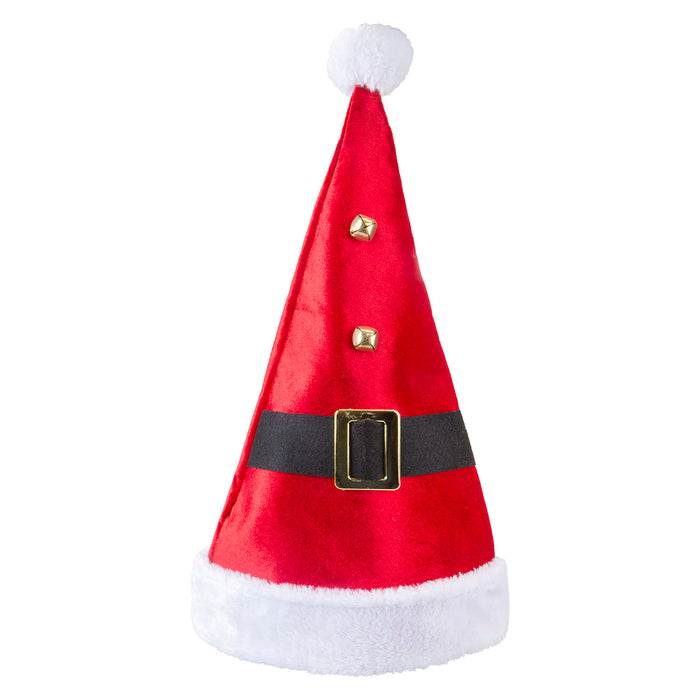 Christmas Hat Santas Belt Velvet Hat X 1 20cm x 30cm x 57cm Red