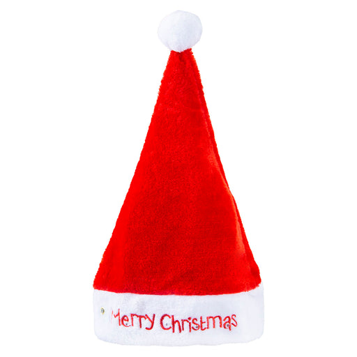 Christmas Hat Light Up Merry Xmas Hat X 1 30cm x 40cm Red