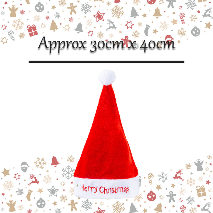 Christmas Hat Light Up Merry Xmas Hat X 1 30cm x 40cm Red