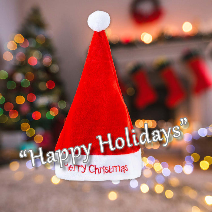 Christmas Hat Light Up Merry Xmas Hat X 1 30cm x 40cm Red