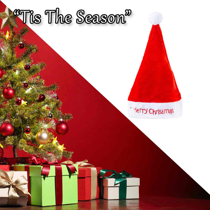 Christmas Hat Light Up Merry Xmas Hat X 1 30cm x 40cm Red