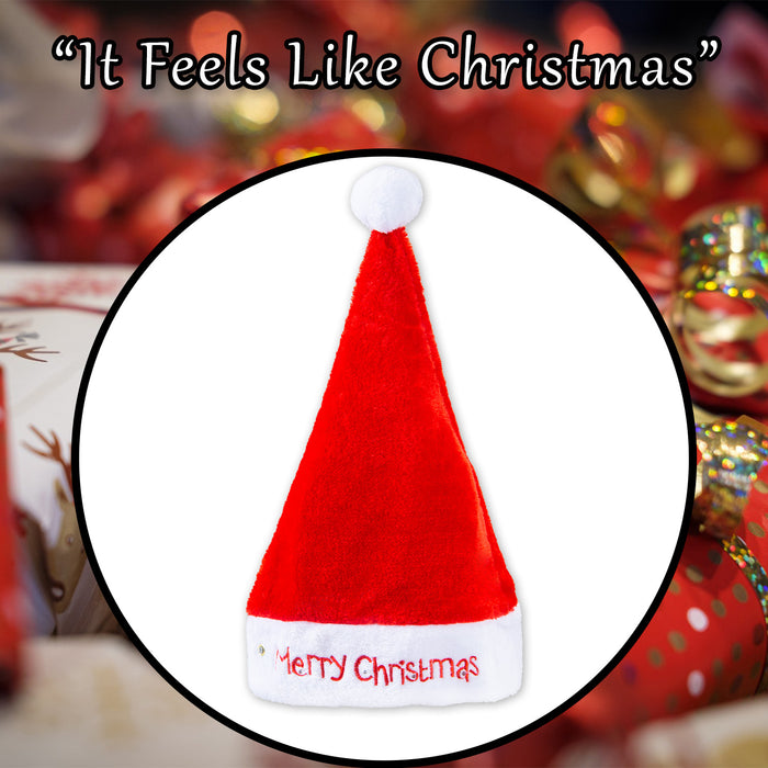 Christmas Hat Light Up Merry Xmas Hat X 1 30cm x 40cm Red
