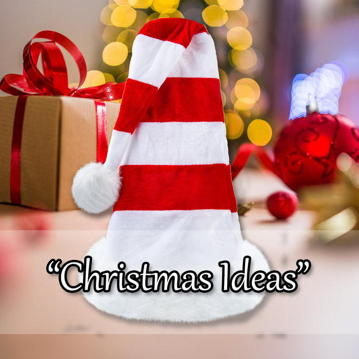 Christmas Hat Long Red/White Xmas Hat X 1 30cm x 70cm Red, White