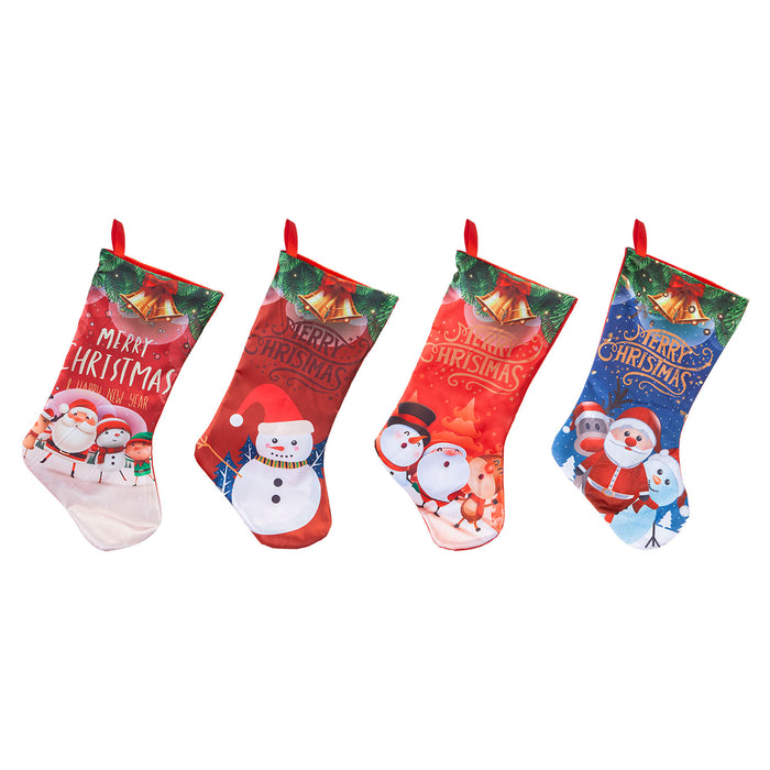 Christmas Stocking 4 4 Varied Designs X 1 43.2cm x 22.8cm Christmas Themed